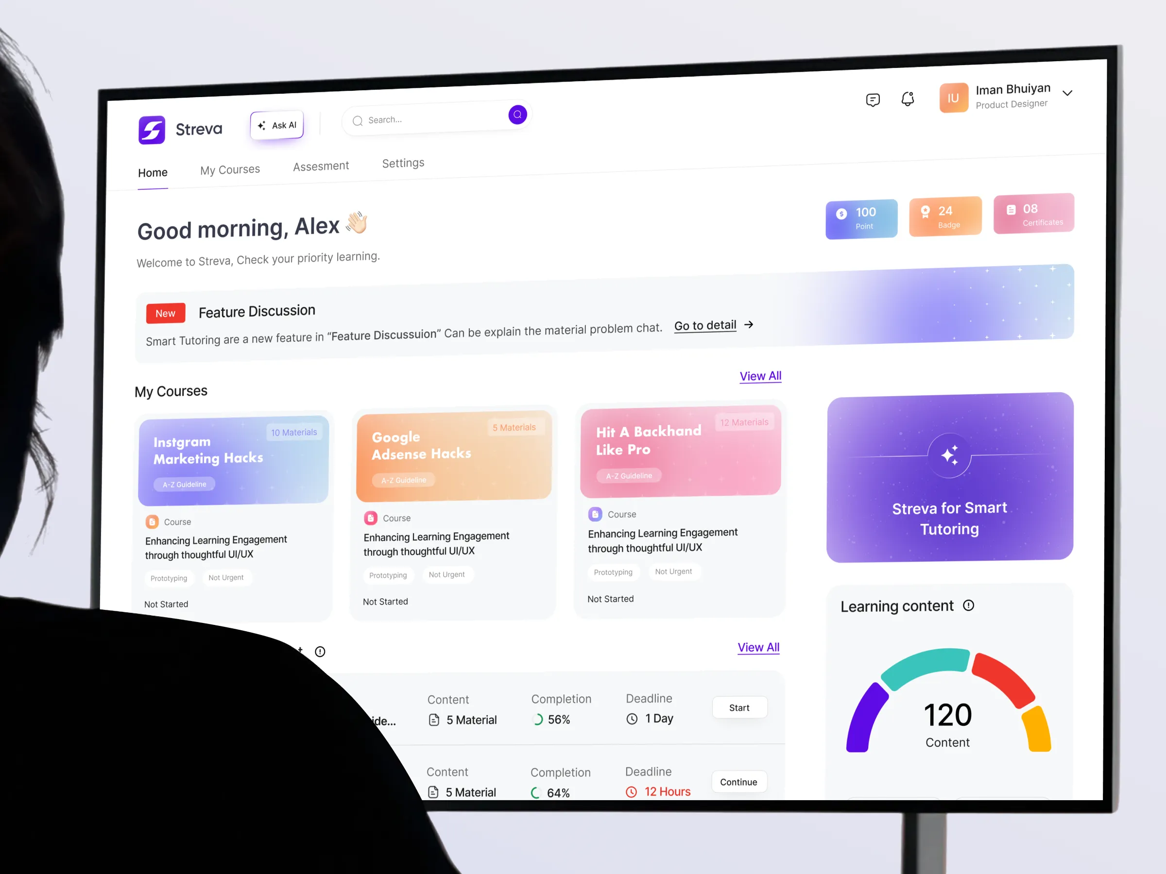 Explore menu interface with labeled icons for Blog, Brand Assets, FAQ, and Help & Support, featuring a minimalist design with distinct color-coded symbols for easy navigation.