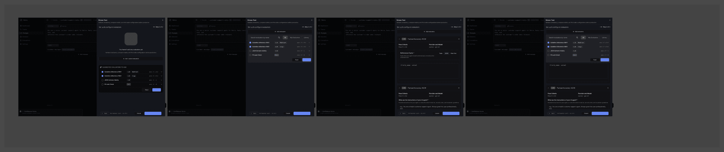 Exploration: evaluator configuration, version 1