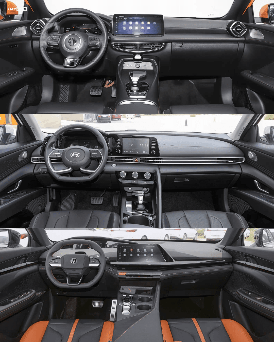 MG5, Hyundai Elantra və Changan UNI-V salon dizaynı və interyer müqayisəsi