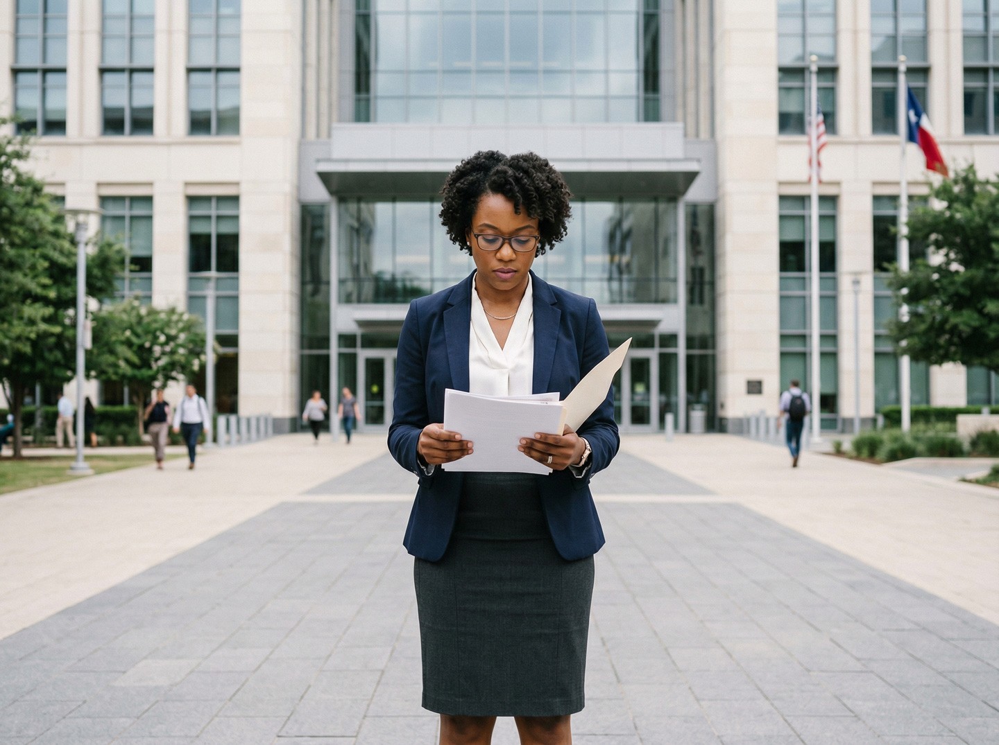 Attorney reviewing real estate appraisal documents