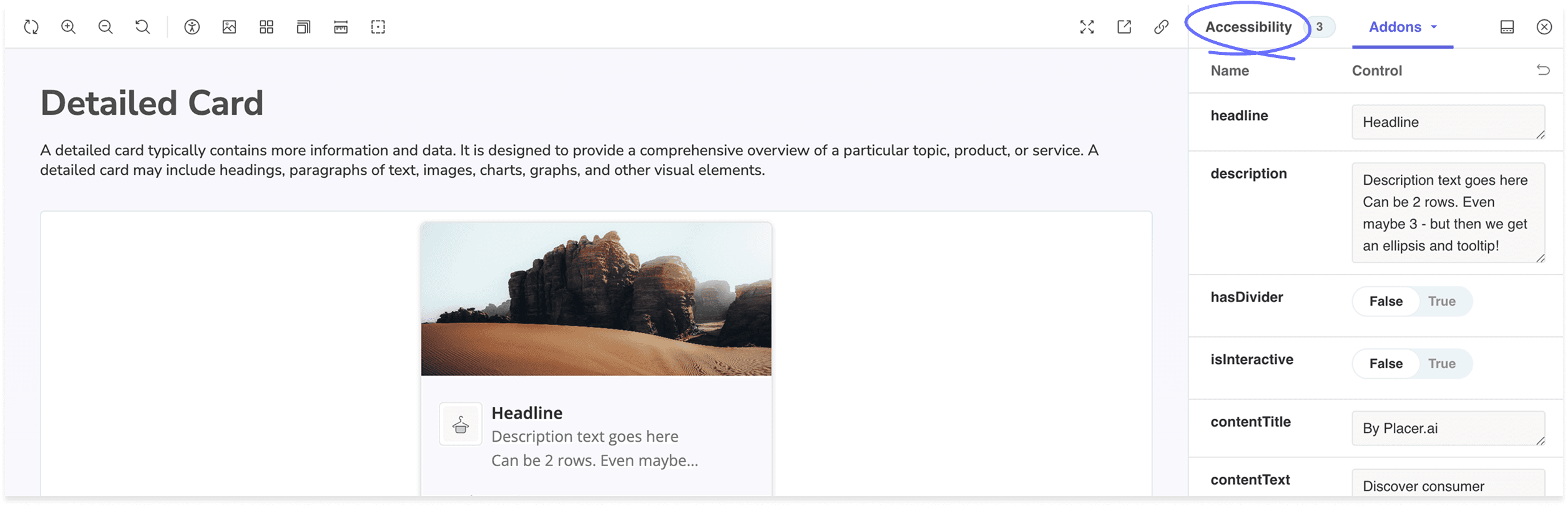 Storybook accessibility add-on
