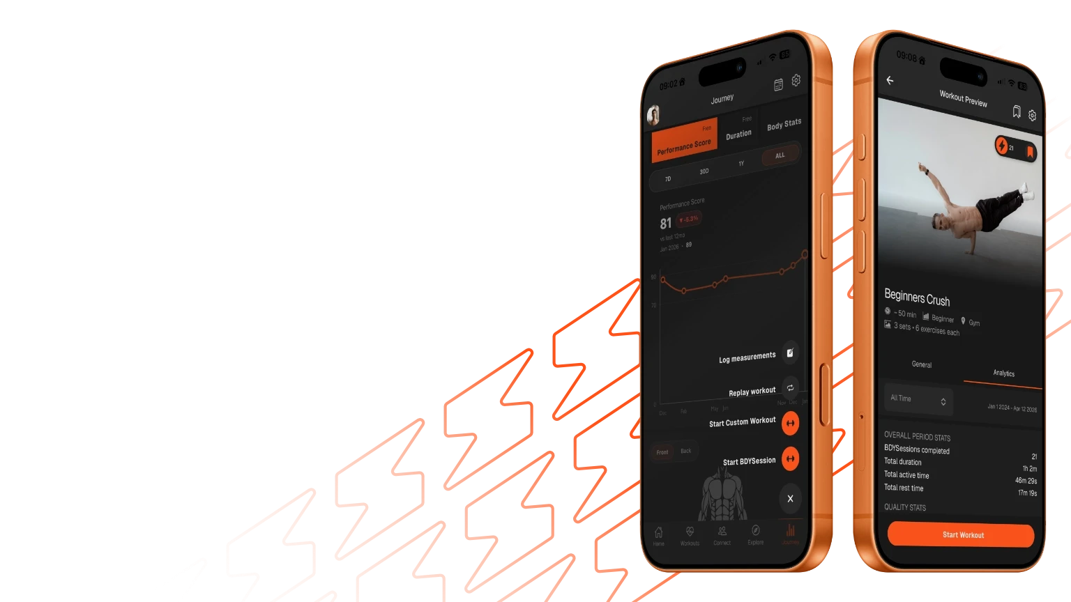 Screenshots from the BDYCTRL iOS app