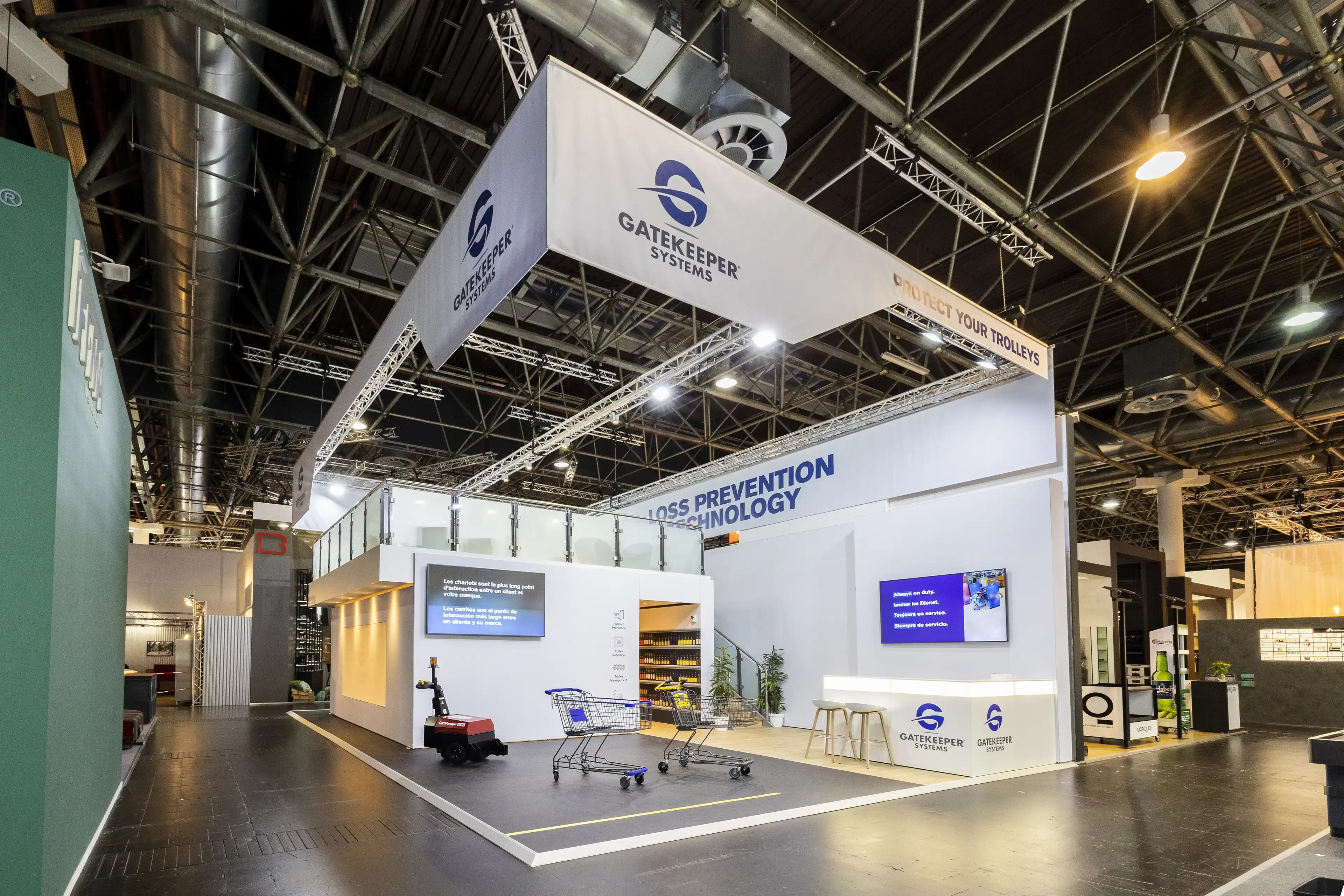 Gesamtansicht des Gatekeeper Messestandes auf der Euroshop in Düsseldorf