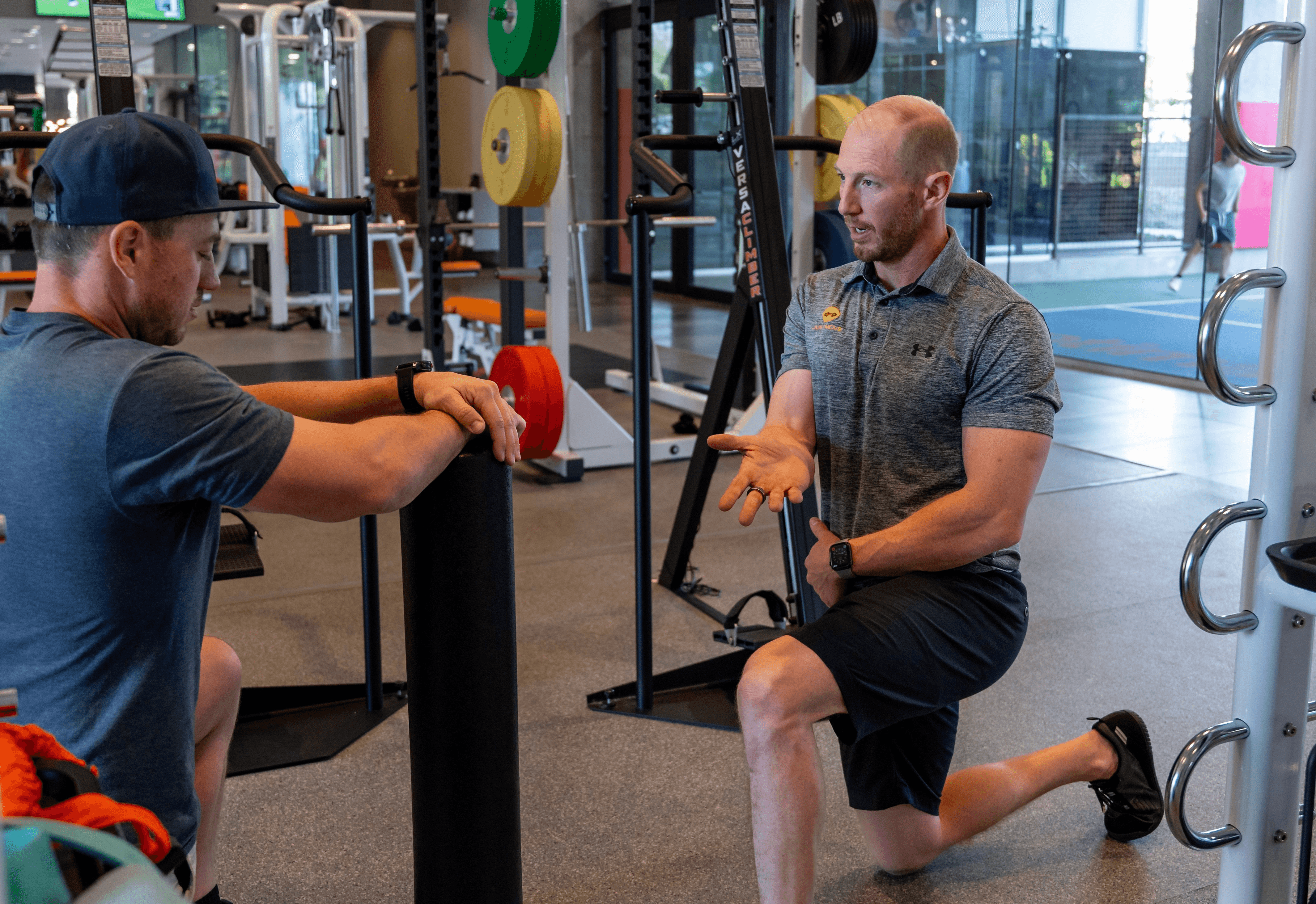 Coach explaining something to an athlete