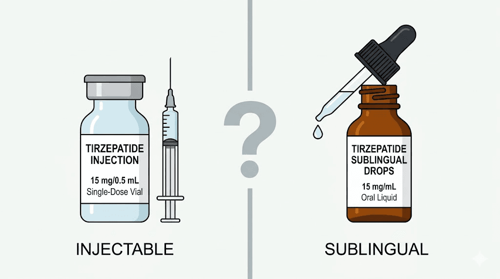 Oral tirzepatide drops vs injectable tirzepatide comparison