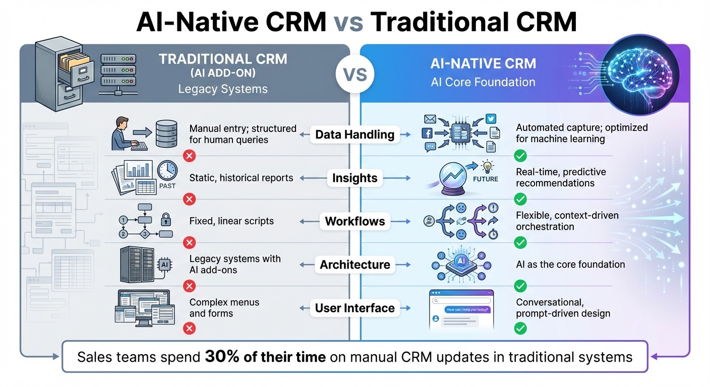 AI-Native CRM vs Traditional CRM: Key Differences Comparison