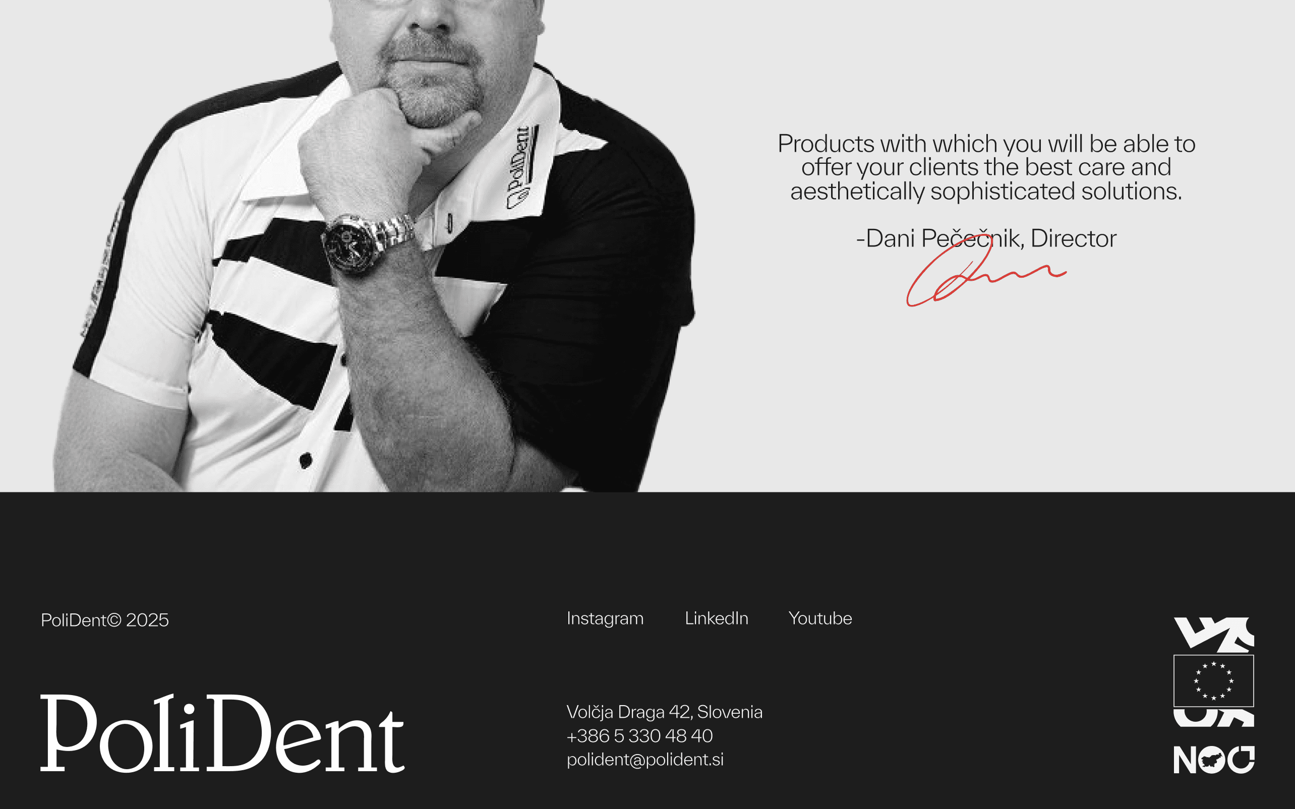 PoliDent website footer