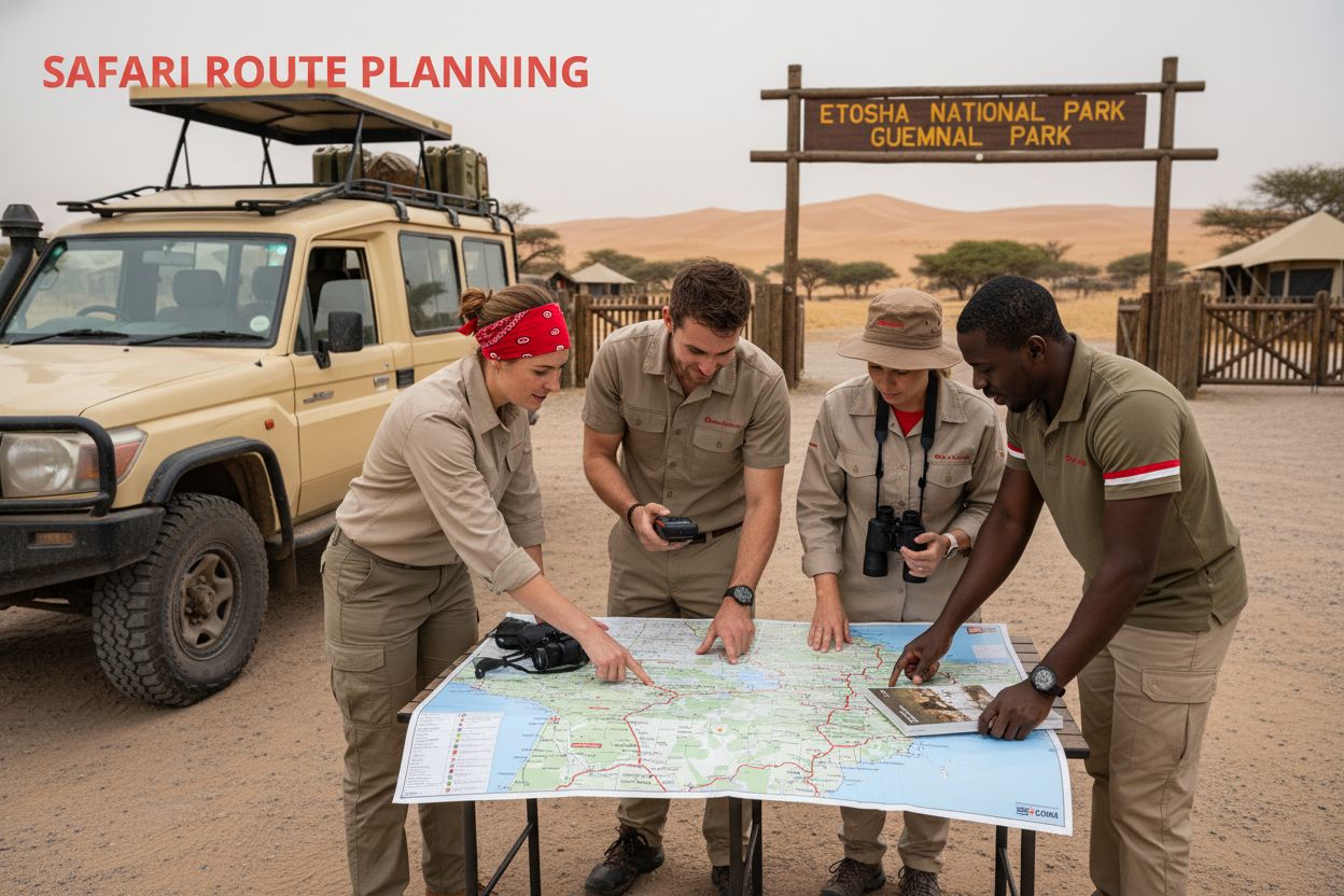 etosha safari route planning