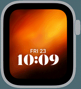 Halloween Gradients Apple Watch face with minimalist orange and black glow