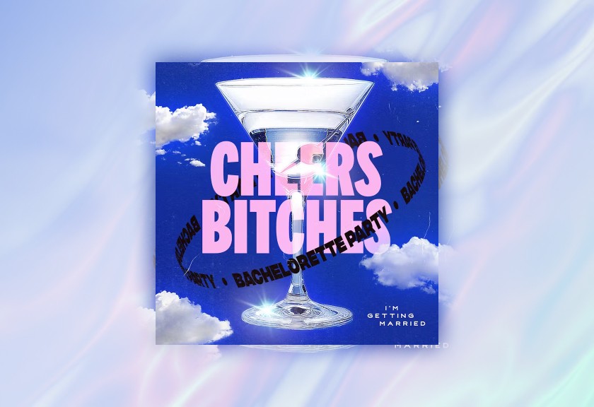 Dreamy baby shower invitation template with a cosmic blue background and illustrated baby carriage glowing under stars.