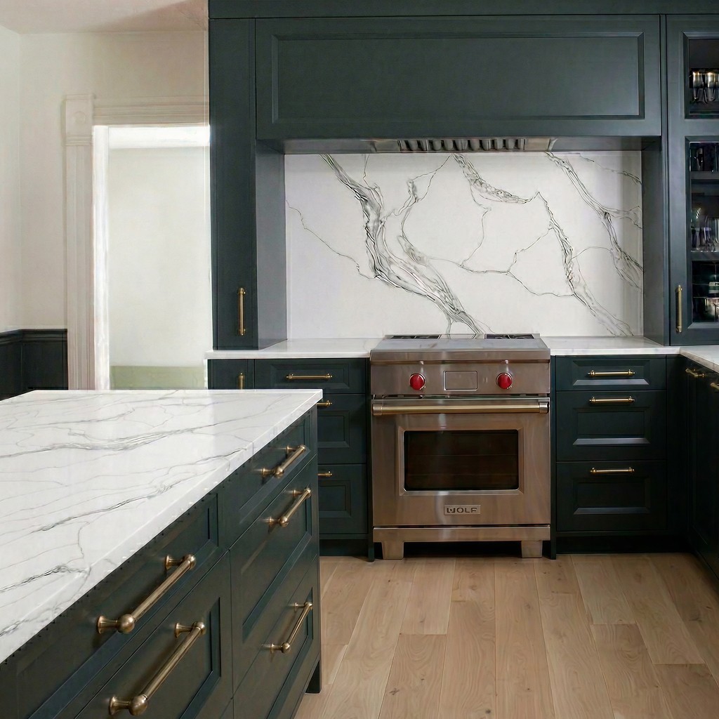 monaco black vein quartz kitchen countertop dallas