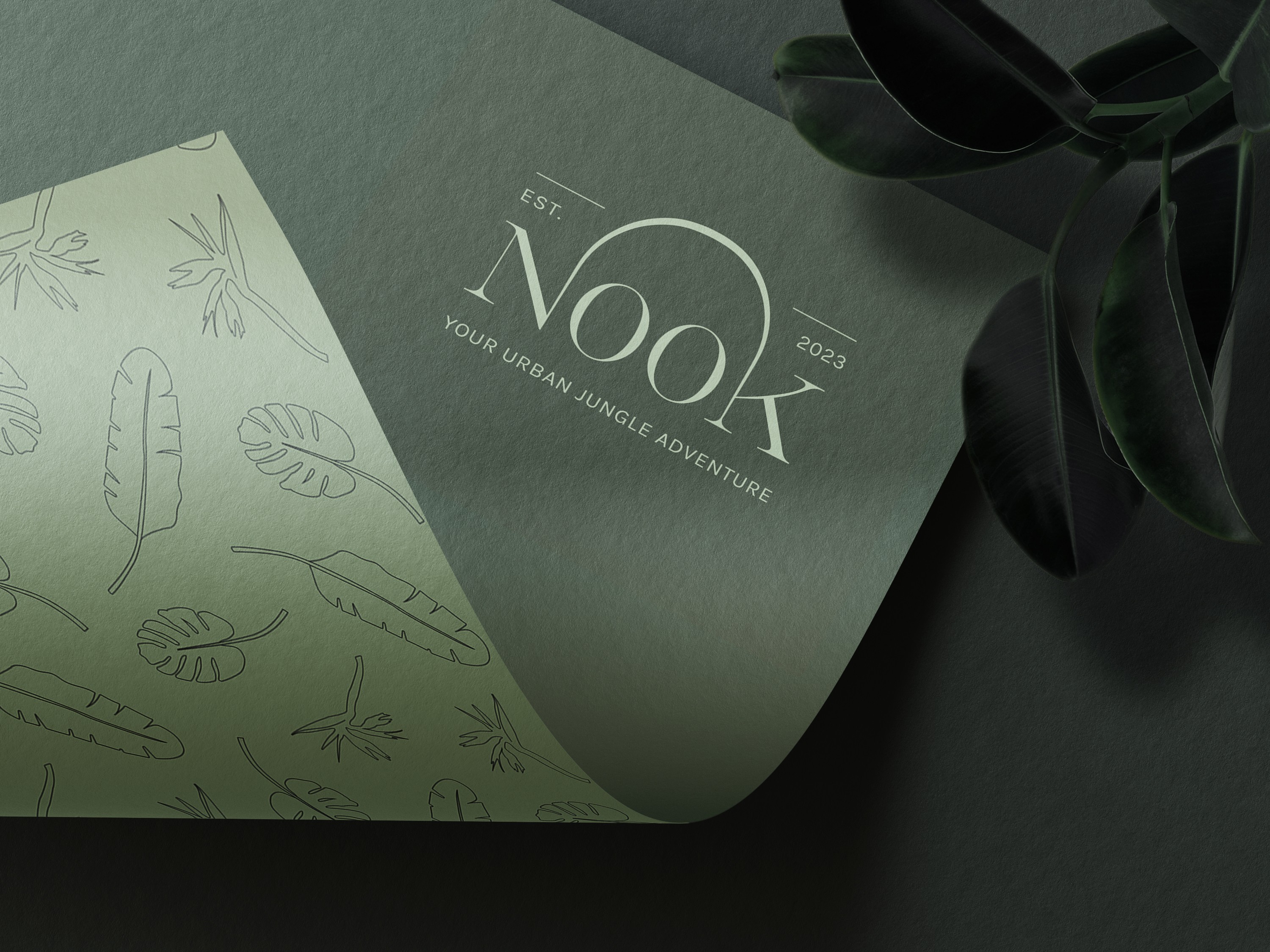 Nook hotel visual identity design branding mockup