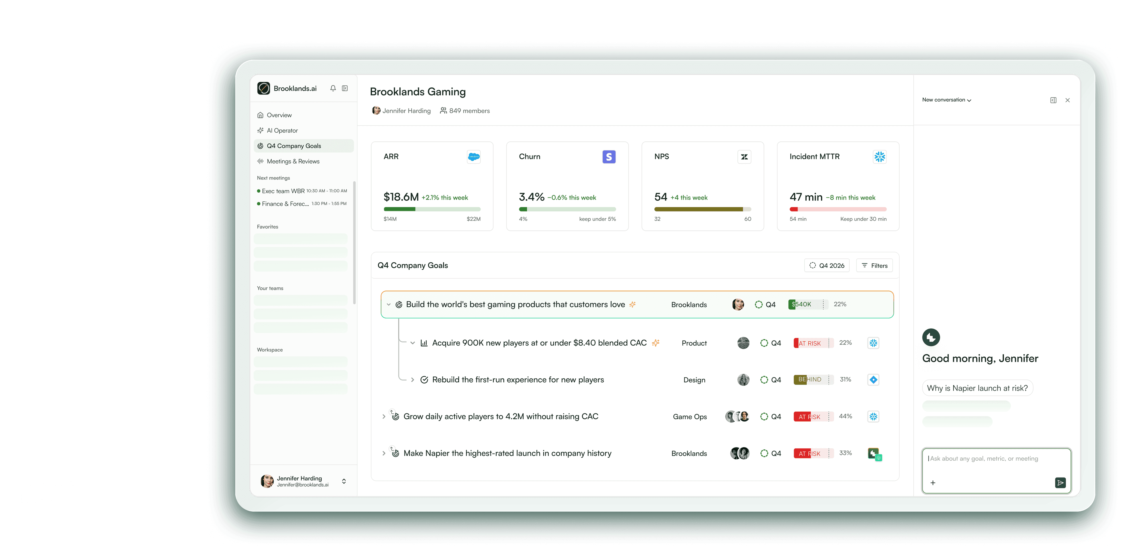Agentic OKR Product Mockup