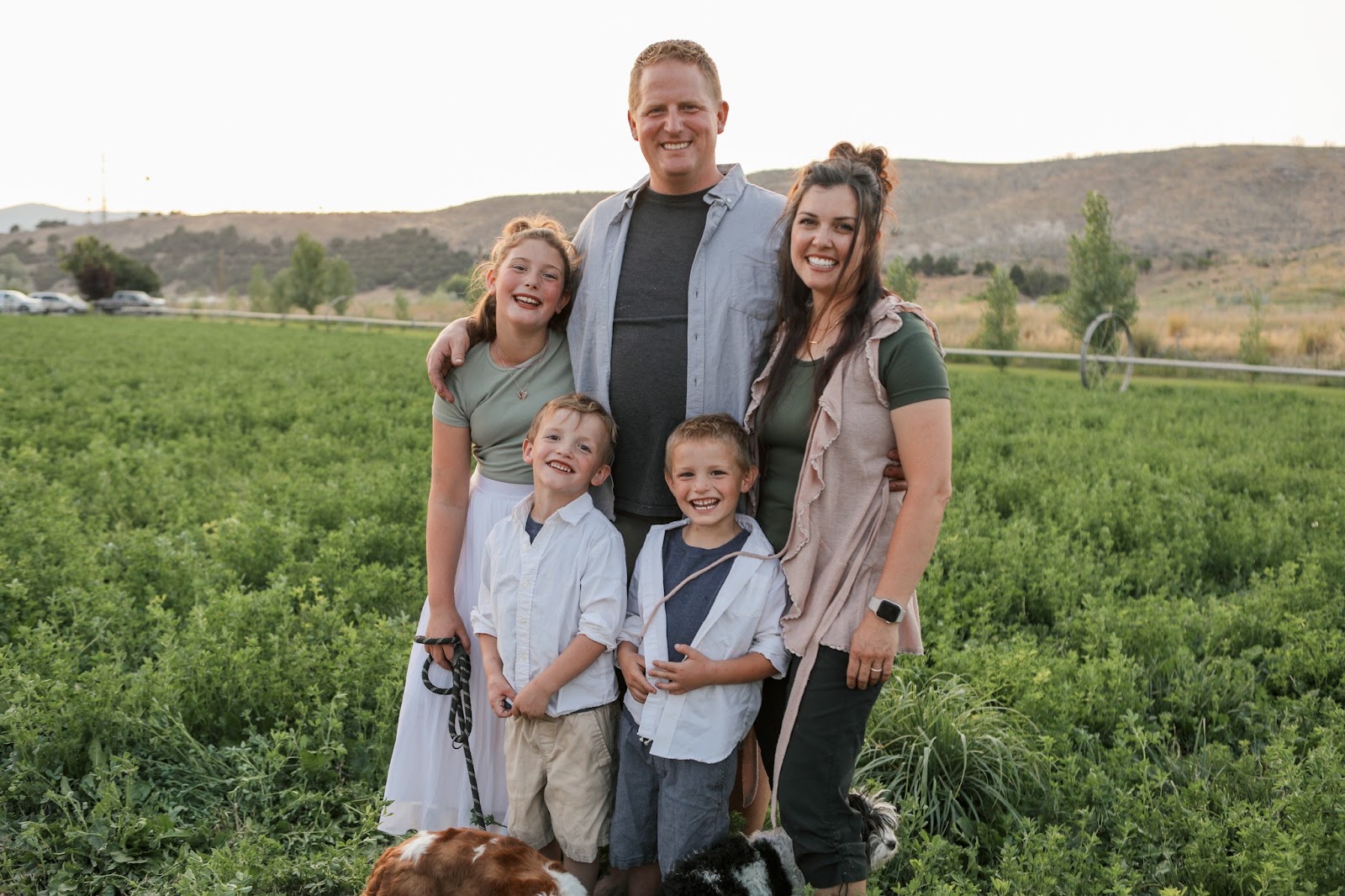 The Clark family portrait in a field