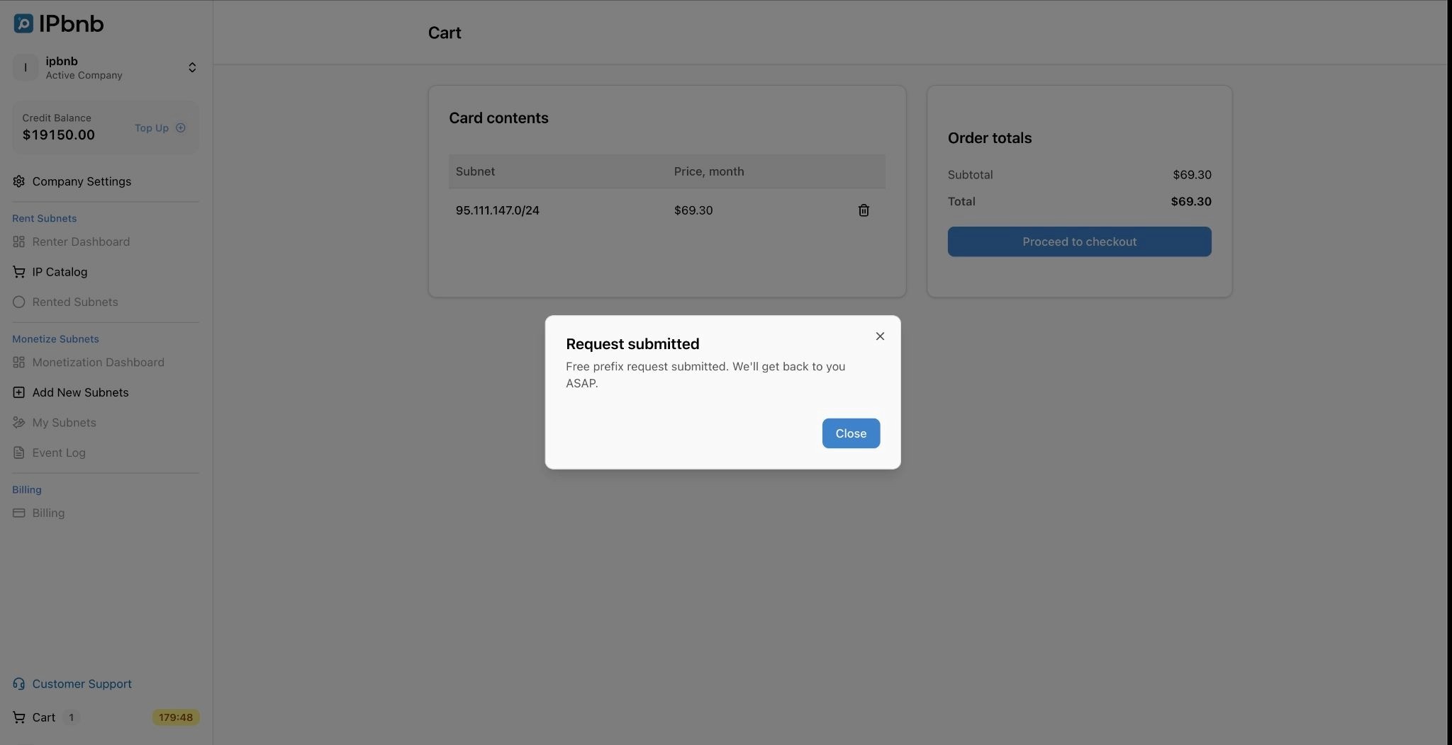 IPv4 free trial