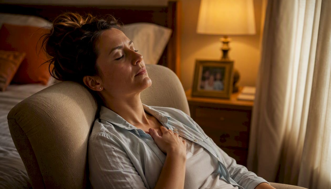 Woman resting after social exhaustion