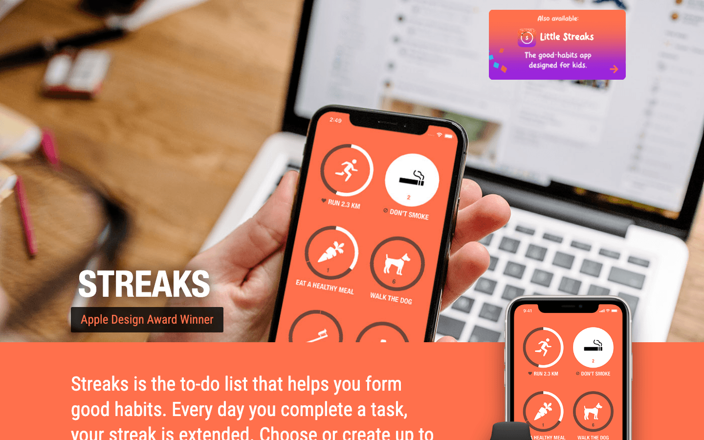 Streaks website screenshot