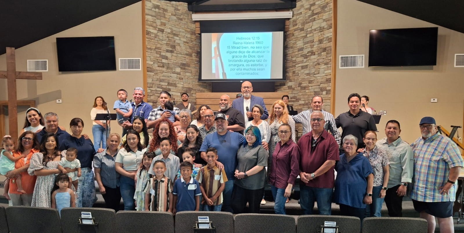 Spanish church congregation