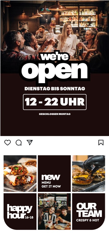 Instagram Werbung von einem Burgerrestaurant