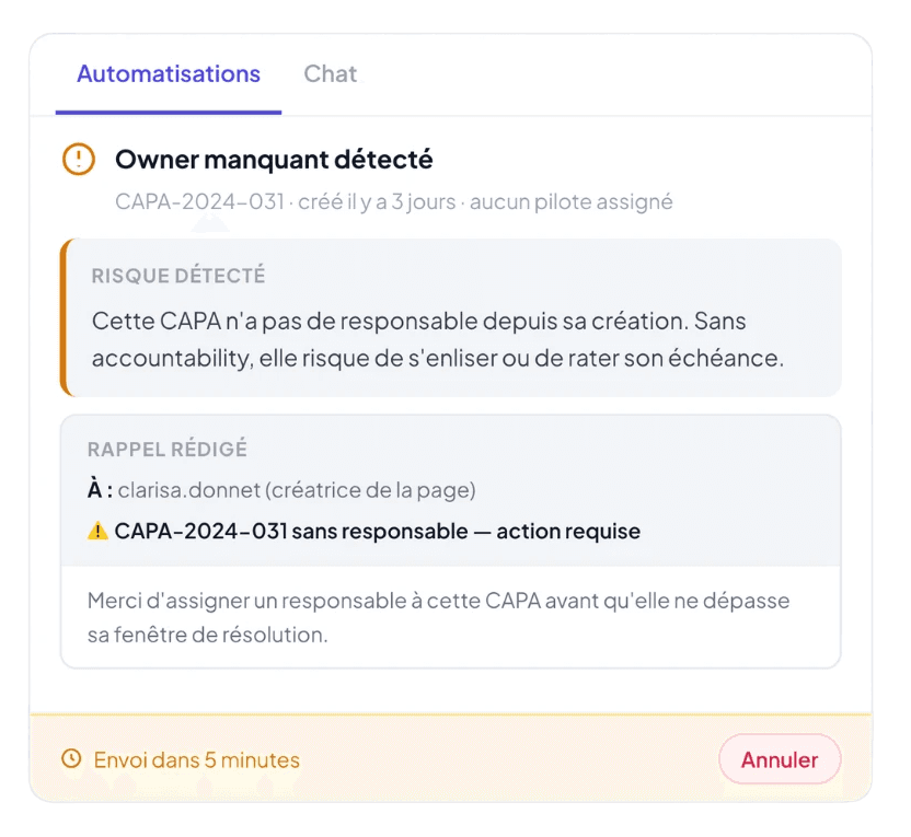 guidage par l'IA pour rédiger une FNC