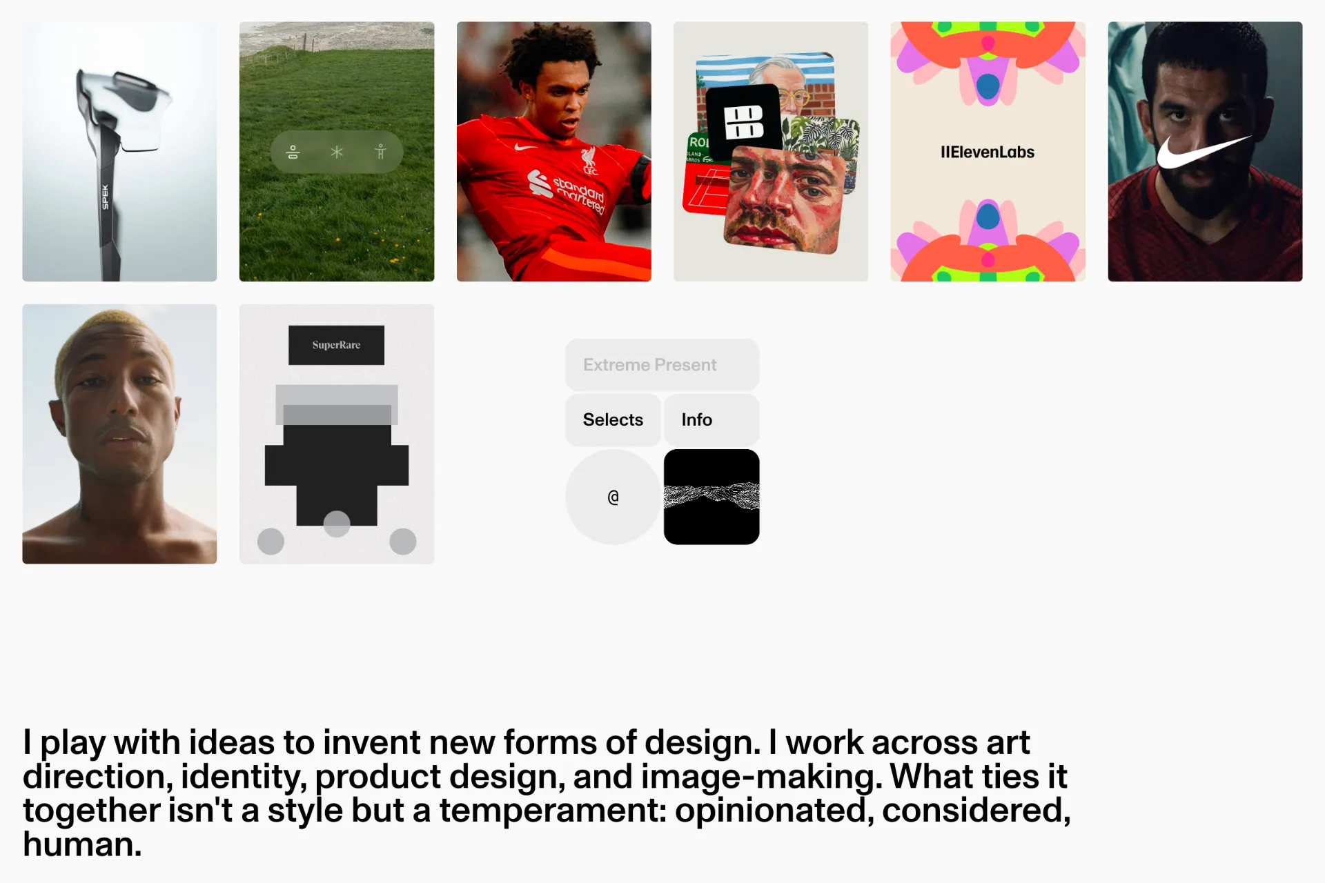 Screenshot of Extreme Present website