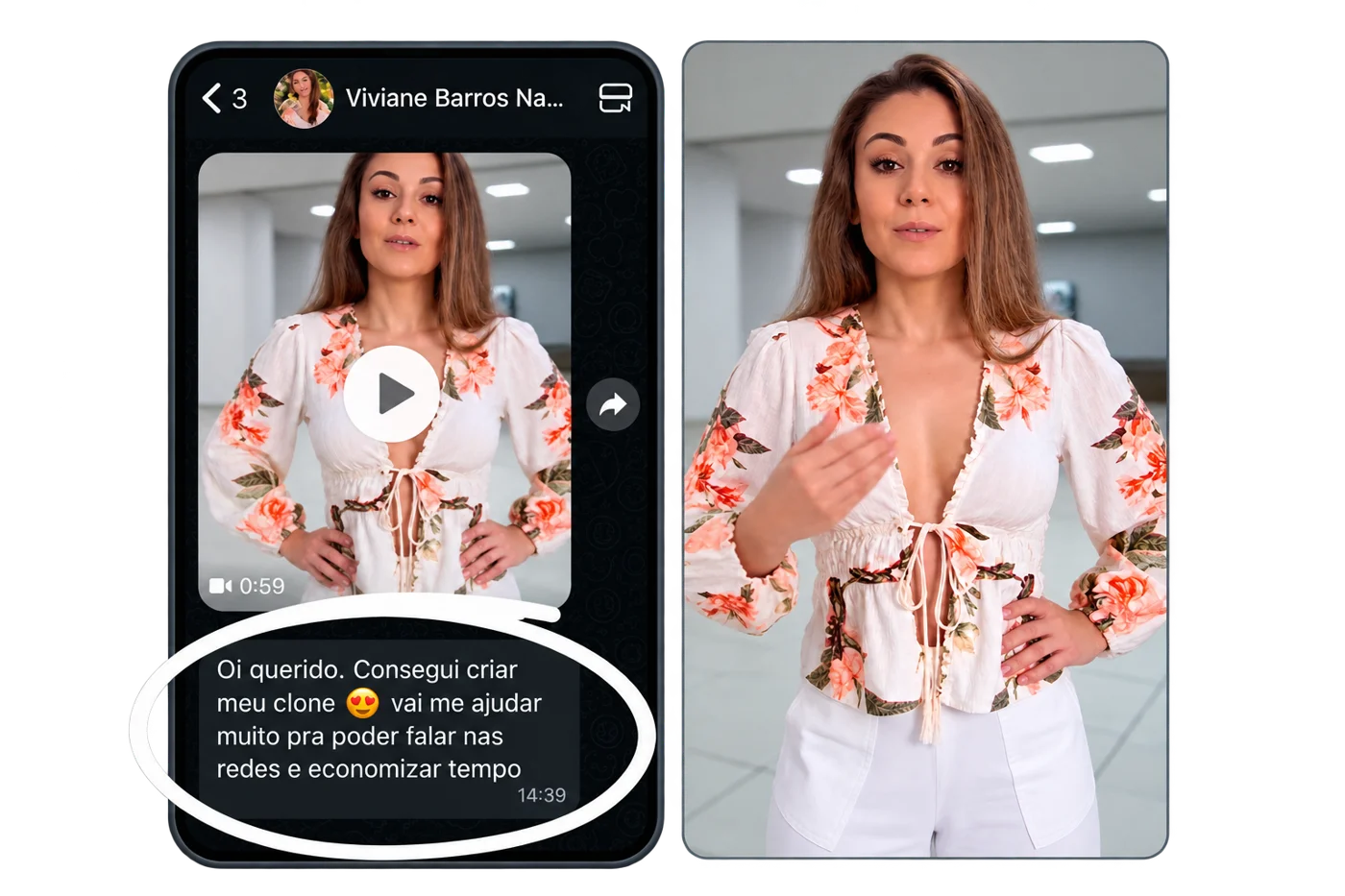 Depoimento da Viviane: o clone ajuda a falar nas redes e economizar tempo