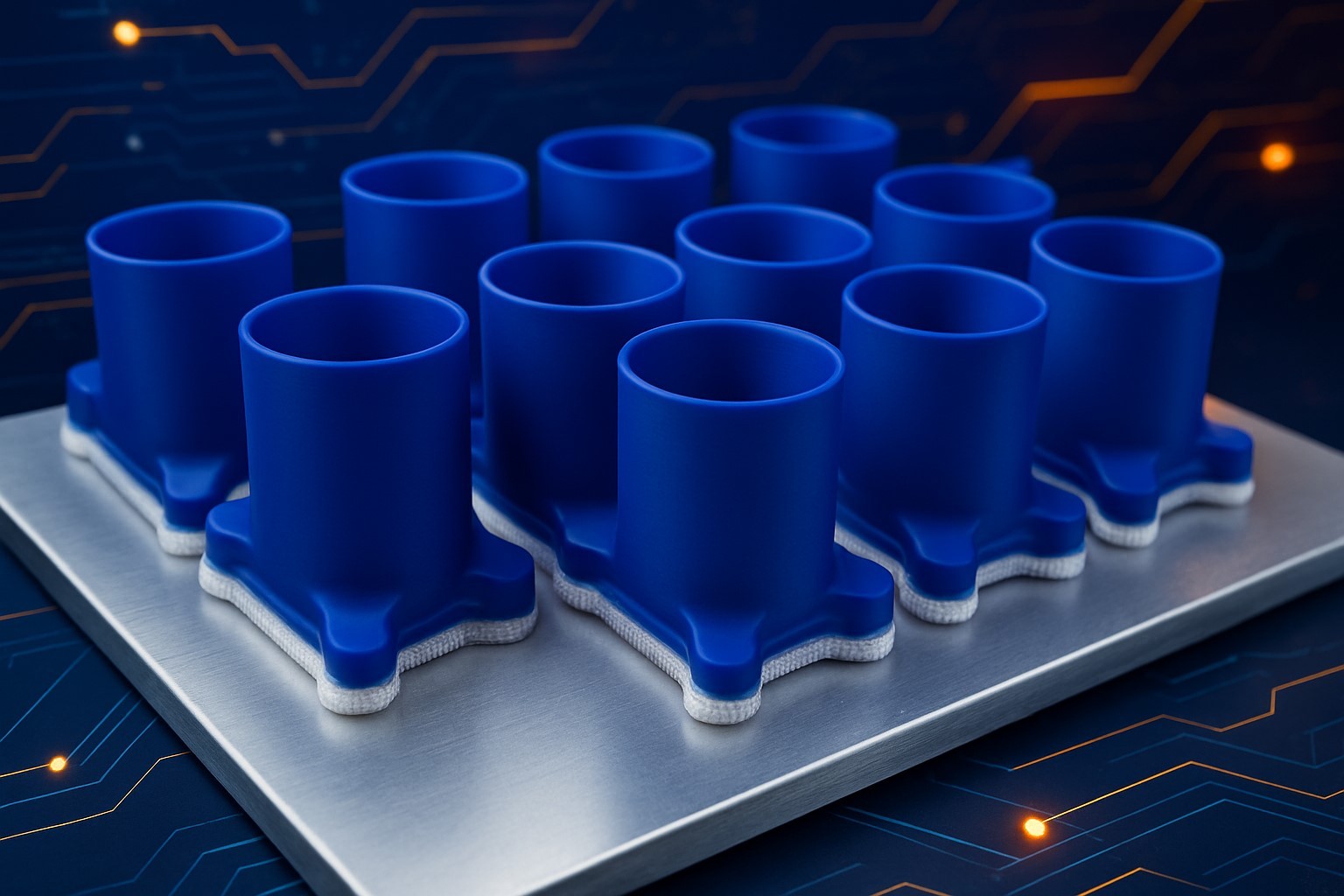 3d printed wax patterns on a platform