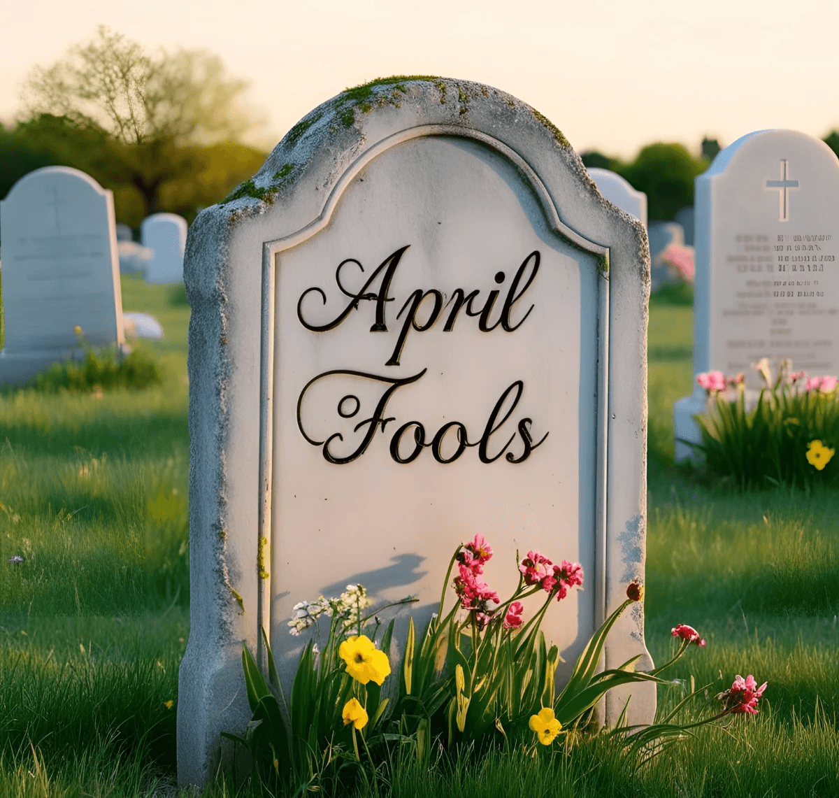 AI generated image of a tombstone