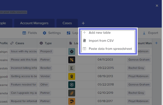 Multiple ways through which you can import data into Stacker.