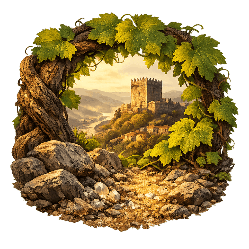 Detailed graphic of the Monção e Melgaço wine region.