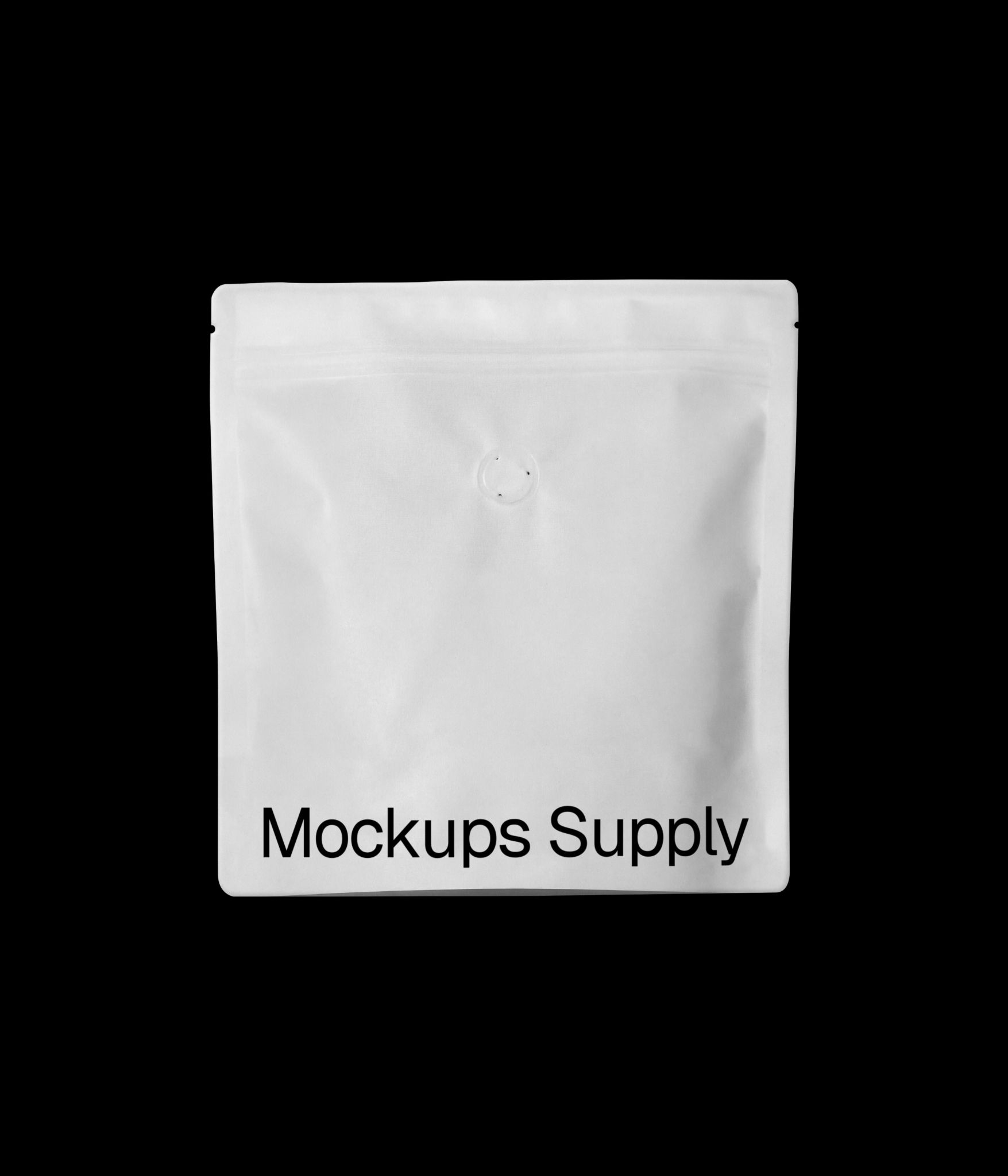 Coffee bag mockup with valve for packaging branding presentation