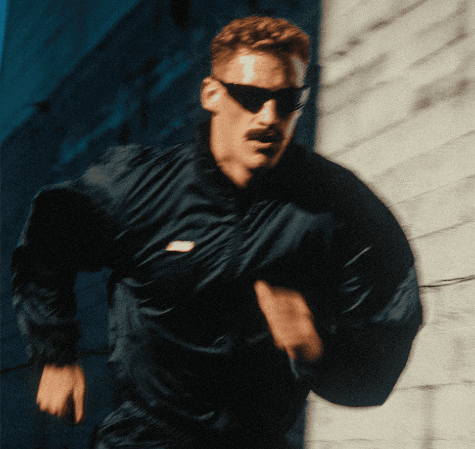Male athlete running