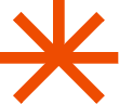Orange asterisk shape on a gray background.