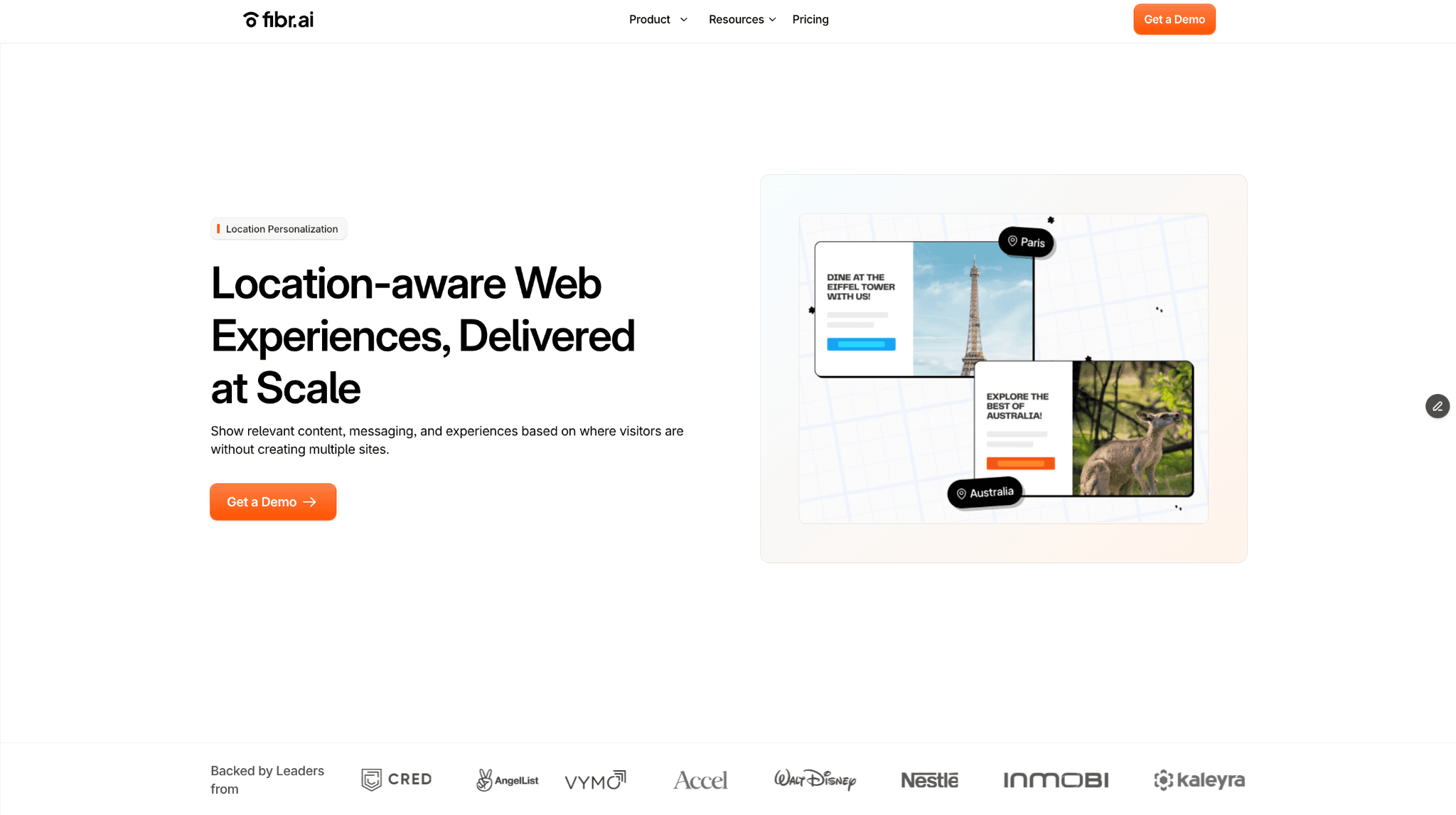 Illustration of location-based website personalization showing content and experiences dynamically tailored to visitors based on their geographic location.