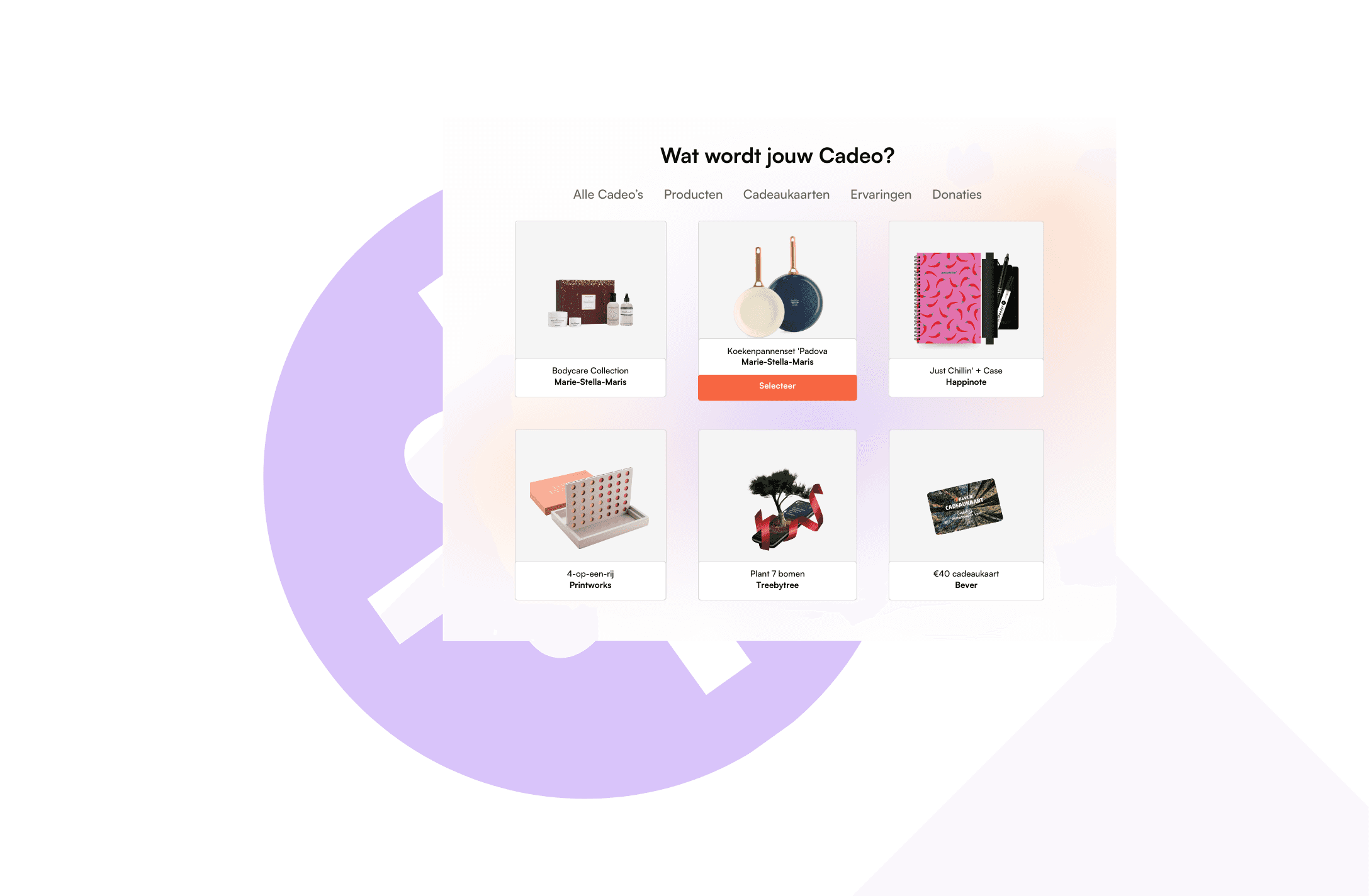 Cadeo keuzeportaal in eigen bedrijfshuisstijl
