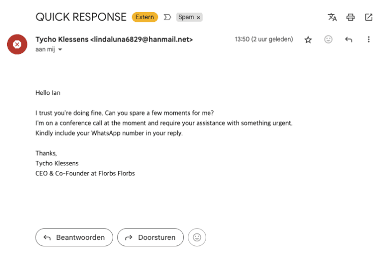 Florbs Blog - CEO Fraud Google Workspace