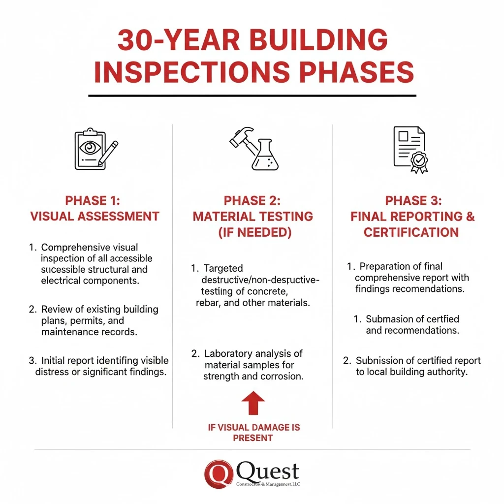 Overview of the two-phase process for 30-year building inspections in Florida