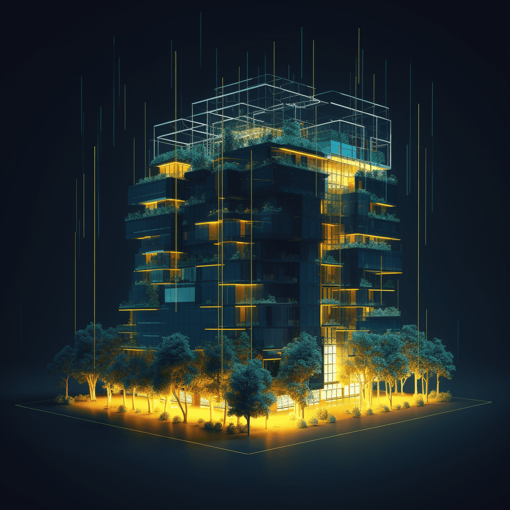 KI-generiertes Bild eines Hochhaus-Rohbaus