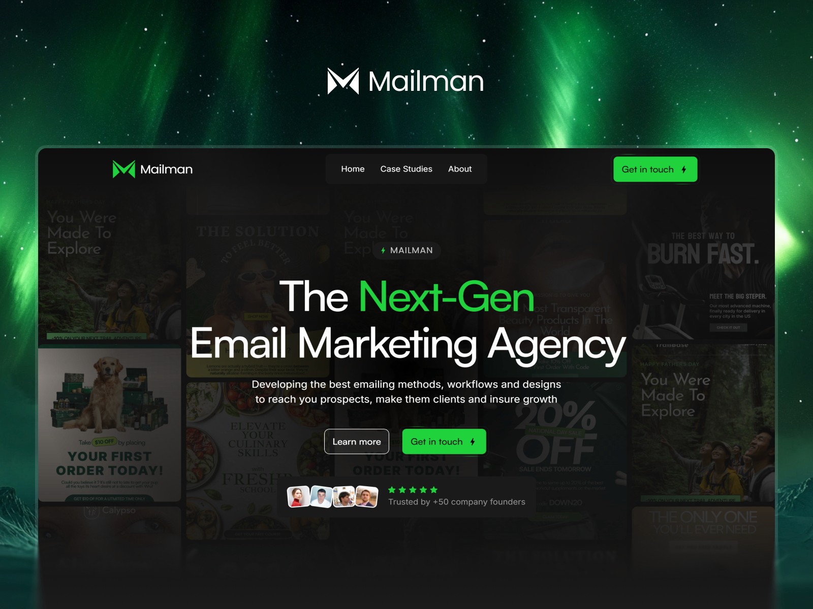 Mailman — 高级暗黑现代 SaaS 产品官网设计灵感