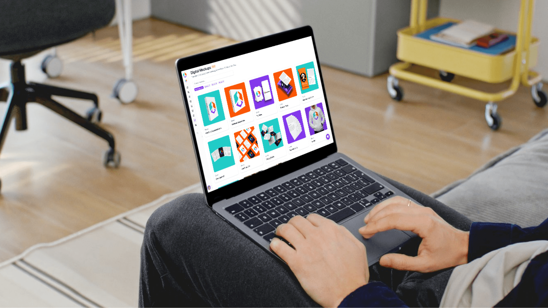 board game mockups on laptop