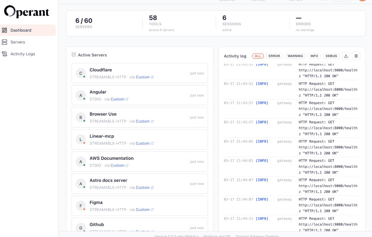 Operant AI Dashboard