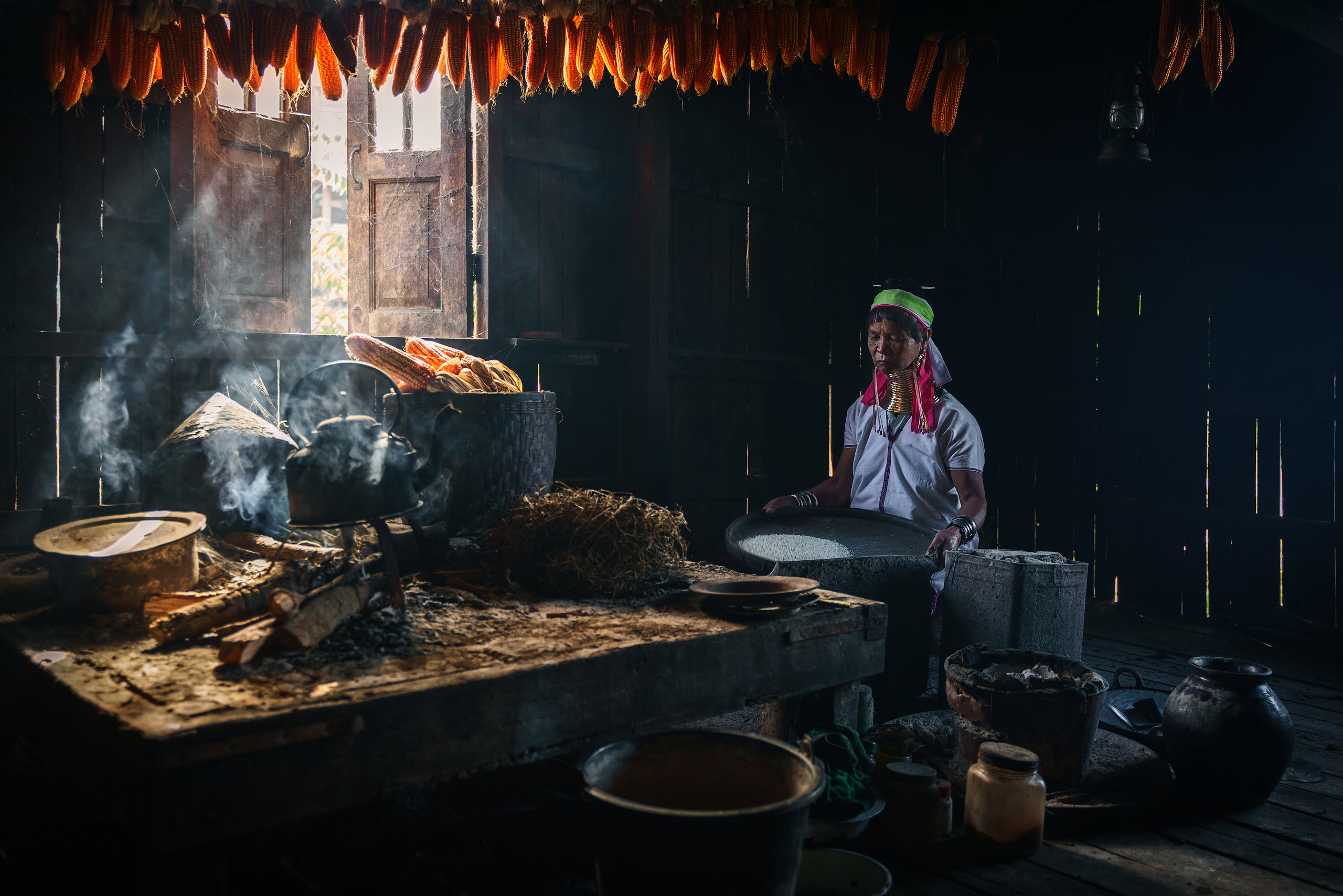 Mujer jirafa en Myanmar