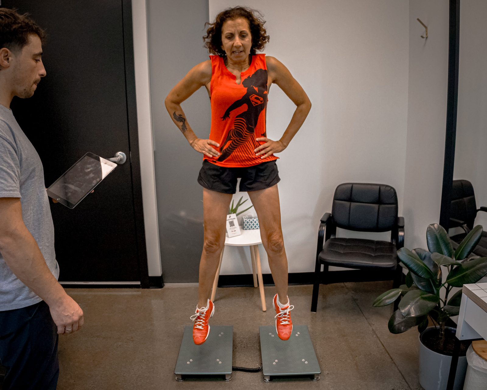 Force plate testing at Forza Physiotherapy in downtown Vancouver