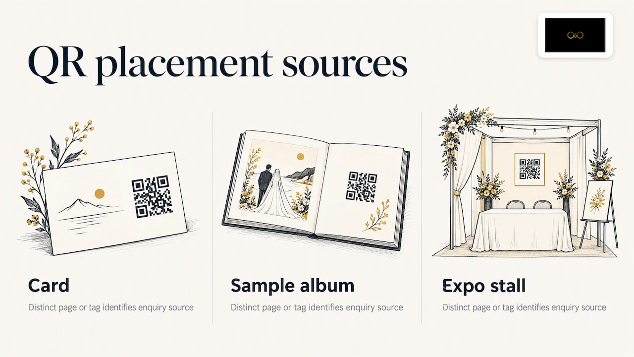 Three QR code placements traced to enquiries