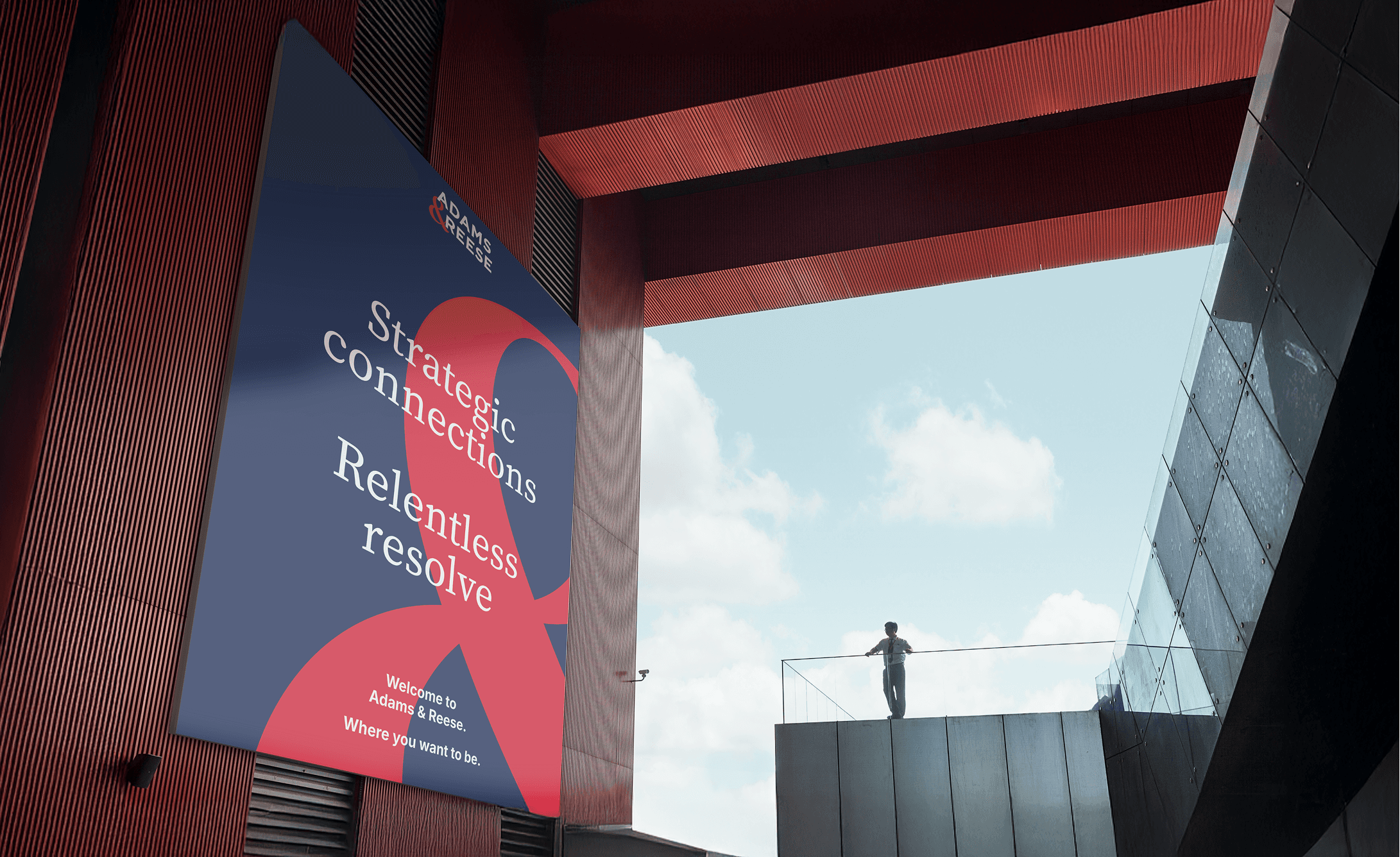 Large poster in outdoor space