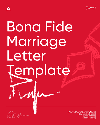 Bona Fide Marriage Letter Template