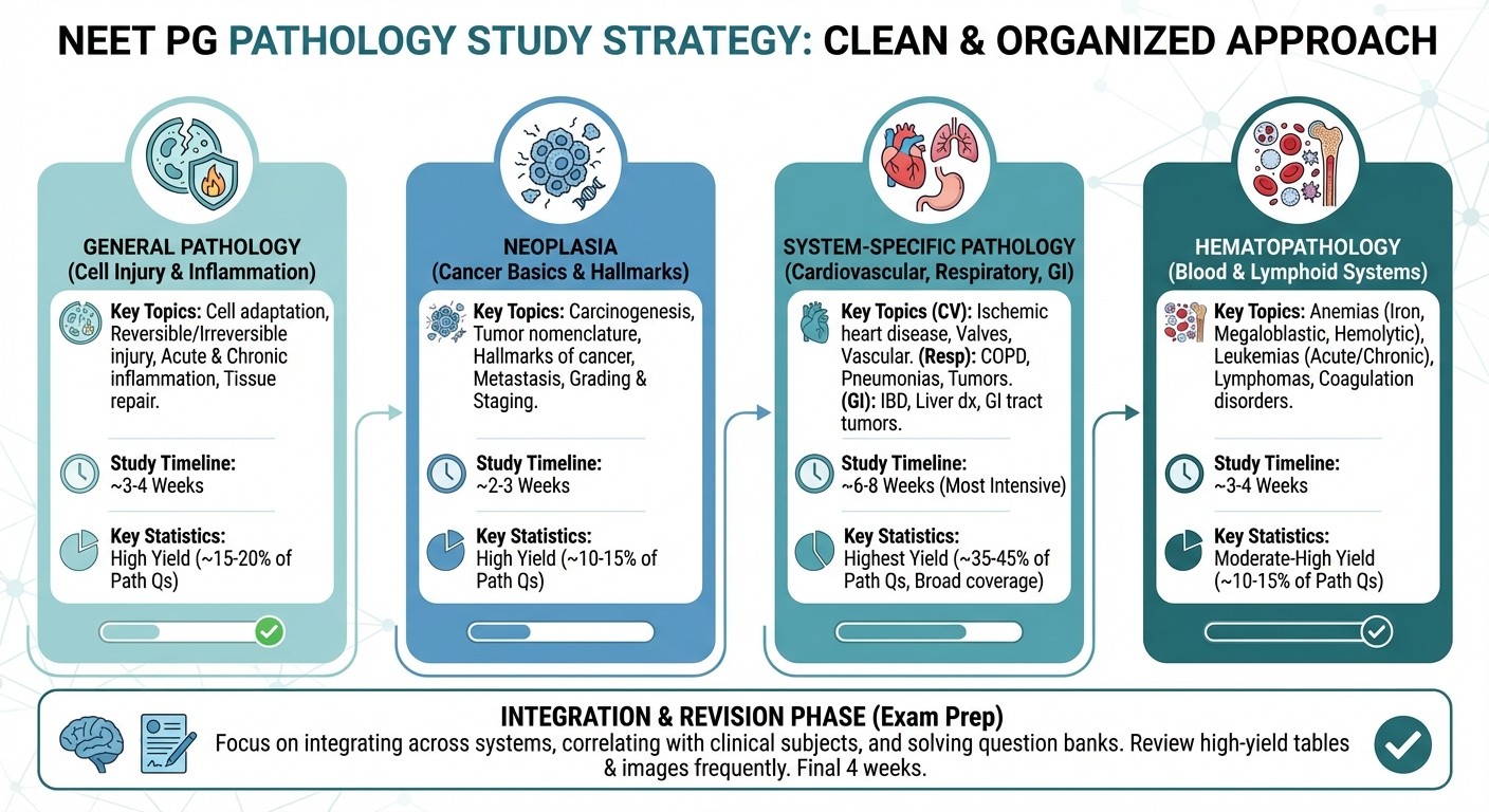 Pathology Study Strategy Infographic for NEET PG 2026
