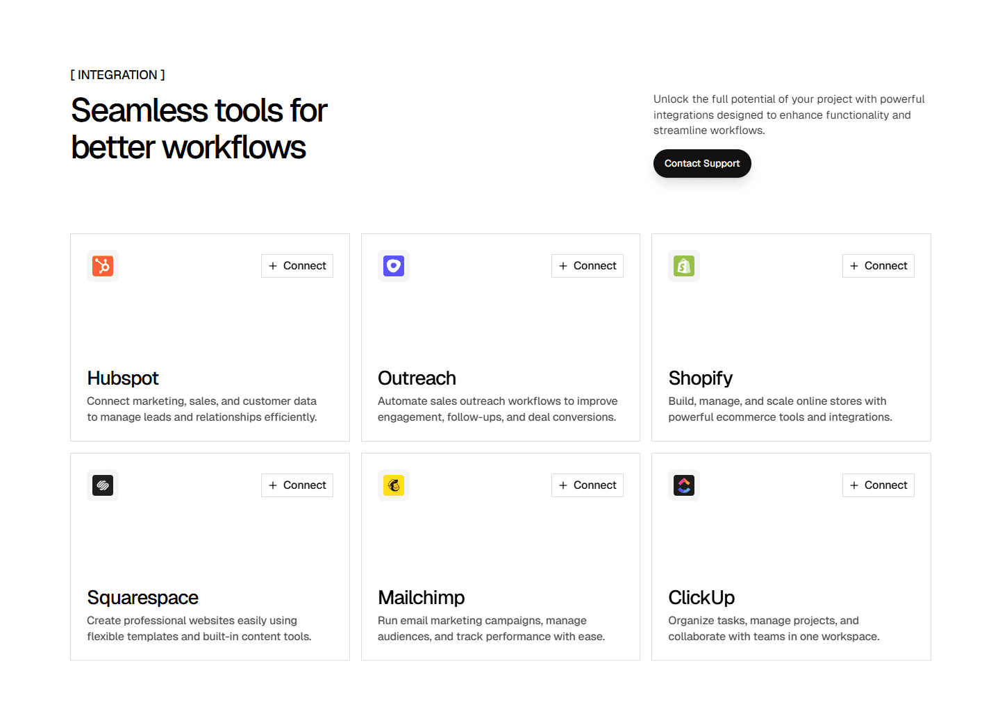 Framer Integration Section Component