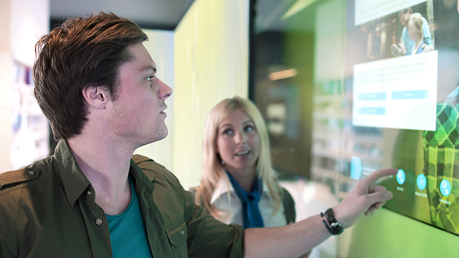 interactive digital wall of KPN store