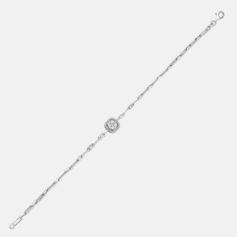 Assos 0.27 Karat G SI Baget Pırlanta Beyaz Altın Bileklik